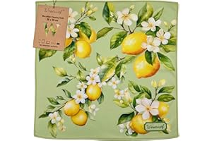 WESERWEF® Panno in Microfibra XXL 30×30 cm – Design Elegante e Pulizia Delicata per Occhiali, Lenti, Schermi, Smartphone e Tablet (lemon)