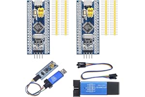ALMOCN 2PCS STM32F103C8T6 ARM STM32 Minimum System Development Board STM32F103C8T6 Core Learning Board + 1PCS ST-Link V2 Emulator Downloader Programmer, Random Color