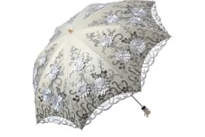 LCY Sonnenschirm Regenschirm,Regenschirm Uv-Schutz,Damen Spitze Sonnenschirm Brautschirm Taschenschirm