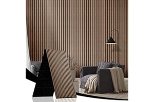 AKK-STAR Akustikpaneele Set 240x60cm (1,44m²) - Faltbare Wandpaneele in Holzoptik für Schallschutz & Dekoration | 3D Wandpaneele für Wohnzimmer, Homeoffice | Zur Wandmontage (Walnuss 4#)