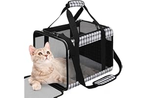EXPAWLORER Katzentragetasche für große Katzen, 9 kg – weiche Seiten, mittelgroße Katzen unter 11.3 kg, kleine Hunde, von Fluggesellschaften zugelassene Haustier-Reisetasche