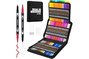 ‎APOGO APOGO Dual Brush Pen Set, 72 Filzstifte Doppelseitig Pinselstifte Feinlinerstifte Aquarell Marker Set für Handlettering Kalligraphie Manga Journal, Mandalas Stifte für Kinder und Erwachsene