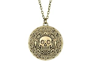 papapanda Collar con Azteca Moneda de Oro Piratas del Caribe Aleación Bronce