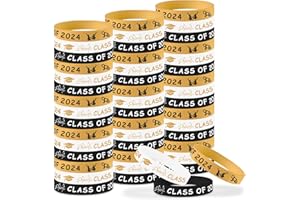 ZSTNPP 48 Pcs Class of 2024 Wristbands, Graduation Gifts, Silicone Wristbands, Class of 2024 Decorations, School Leavers Gift, Graduation Gifts for Students from Teachers, 2024 Graduation Party Supplies