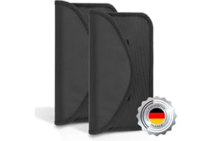 ECENCE Set di 2 Funda Faraday para Móvil, Bolsa inhibidora de Seguridad Movil, Portatil Bloqueador Señal RFID/NFC para Teléfono y Llave Coche, Negro