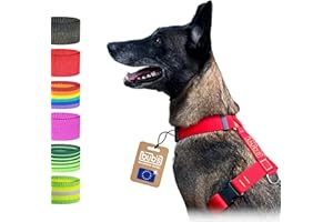 BUB'S Bub’s® Arnés Perro Grande Antitirones - Forma de H - Dog Harness, Pechera para Perro (Grande, Rojo)