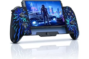 ALEEMTRY Controller per Nintendo Switch, Controller Switch per Modalità Portatile con Turbo/1000mAh/Programmabile/Giroscopio a 6 Assi per Nintendo Switch/OLED(Fiamma)