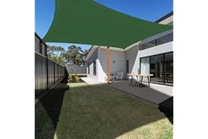 Ankuka Voile d'ombrage Rectangulaire 3x4M Vert Foncé, Auvent Imperméable UV Protection pour Jardin Terrasse Extérieur Patio Piscine avec Corde Libre