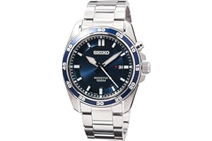 Seiko Mężczyźni Kinetic Zegarek, Niebieski/Srebrny, Ø 43 mm