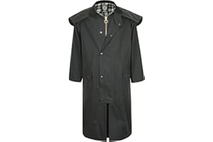 Portmann Stockman Unisex Premium Quality Lined Waxed Cape Long Rain Coat Hand Made in UK