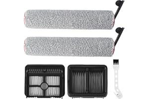 DUBUOZA Set di Accessori per Dreame H12 PRO / H12 Dual Parti di Ricambio Aspirapolvere Umido e Secco, 2 Spazzole Rullo + 2 Filtro + 1Spazzole, Umido e a Secco Aspirapolvere Accessori