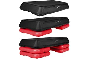 SportVida Step Planche d'aérobic – Stepper pour entraînement à la maison – Stepper Fitness – Équipement de fitness pour salle de sport – Step Bench réglable en hauteur – Nombreuses variantes