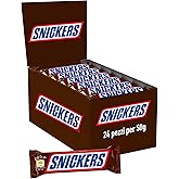 Snickers Barretta con Caramello e Arachidi Tostate Ricoperta al Cioccolato, 24 Barrette X50G (1200G), Gold, Vecchia versione