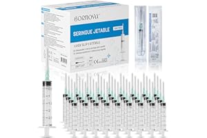 BORNOVA Lot de 100 Pièces distributeurs de liquides 3ml 5ml distributeurs de liquides Avec 21g Luer Slip (pré-montée) distributeurs de liquides Plastique de Qualité, Mesure De Liquides (3 ML / 100 PCS)