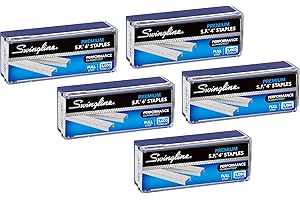 Swingline Staples, S.F. 4, Premium, 1/4" Length, 210/Strip, 5000/Box, 5 Pack (35481)