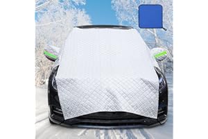 PRZRAO Couverture Pare Brise Voiture 255 x 240 cm, quatre couches de protection, résistant aux UV, au vent, à la poussière, à la pluie et à la neige, forte protection,la pluie et la neige et contre le capot.