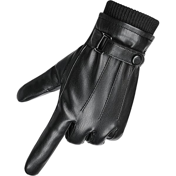 Guanti Invernali In Pelle PU Per Donna, Morbidi E Caldi, Touchscreen, Con Fiocco E Strass, Taglia Unica - 3