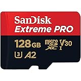 SanDisk Extreme Pro 128GB microSDXC Memory Card + SD Adapter with A2 App Performance + Rescue Pro Deluxe 170MB/s Class 10, UH