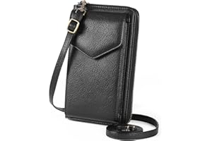 SENDEFN Crossbody Phone Bag for Women, Cross Body Handbags Phone Purse with Long Strap，Genuine Leather RFID Blocking Cell Phone Wallet
