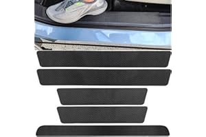 DABBOO 5 StüCk Universell Auto Einstiegsleisten Schutzfolie Einstiegsleiste Aus Kohlefaser Aufkleber Auto Einstiegsleisten Schutz Auto TüRschwelle Scuff Protector Geeignet FüR Alle Fahrzeuge