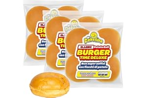 MR. DOBELINA Mr.Dobelina Classic Potato Roll Buns, 3 Confezioni da 4x54g, Bun Morbidi Panini in Pane di Patate, Senza Lattosio, Made in Italy, Ideali per Burger, Smash Burger e Sandwich Americani