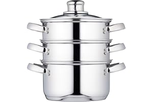 KITCHENCRAFT Clearview - Vaporera de 3 pisos de acero inoxidable (16 cm)