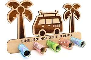 ZUKLA® kleine Verpackung für Geldgeschenke zur Rente - Renteneintritt Geschenk Männer - Geldgeschenk Verpackung Holz - Eine Originelle Idee, Geld zu Verschenken