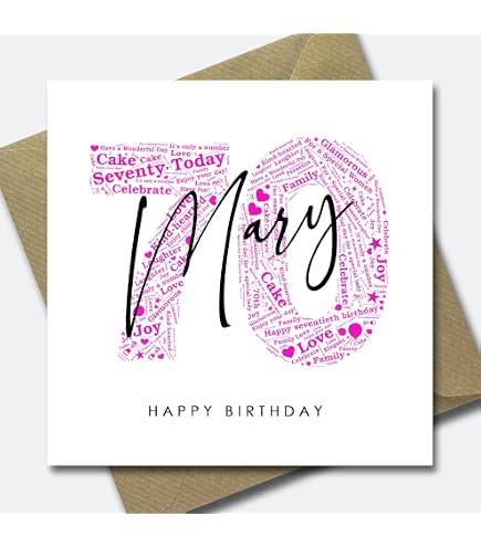 thumbnail image 2 of Personalised 70th Birthday Card For Mum, Nan, Grandma, Daughter, Aunt, Sister, Friend 2 of 3