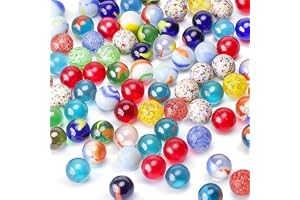 HAKACC 80 stycken små glakulor, glas kulor barn kulspel 16 mm färgglada kulor för spelmaskin växtdekoration kulbanor