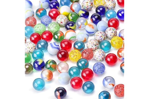 Hakacc Lot de 80 petites billes en verre pour enfants - Multicolore - Pour machine à jouer - Décoration végétale - 16mm