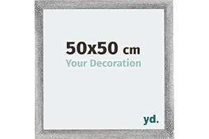 yd. Your Decoration - 50x50 cm - Cadres Photo en MDF Avec Verre acrylique - Anti-Reflet - Excellente Qualité - Gris Patiné - Cadre Decoration Murale - Mura