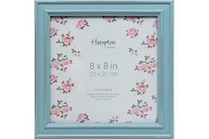Hampton Frames PALOMA PAL301988B - Cornice portafoto quadrata in vetro, 20 x 20 cm, colore: Azzurro