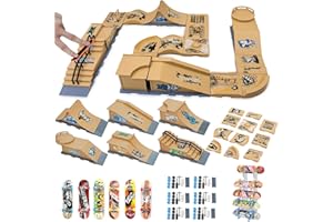 GR8WARE Mini Skateboards Mini Skate à Doigts Finger Skateboard Ensemble de Rampes Mini Skateboard Mini skateboards à Doigts Accessoires d'entraînement des Doigts Mini Fingerboard Ramp Cadeau pour Enfants