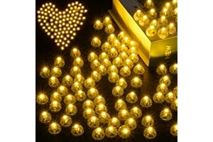 Blumacht Luces para Globos LED, 100 Piezas Mini LED Bombillas Luz, Luces de Globo LED Redondo, LED Lámpara Globo para Cumpleaños, Boda, Navidad, Halloween, Fiesta (Colores Cálidos)