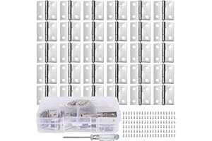 VADUDA 30Pcs Small Mini Hinges 25mm Stainless Steel Folding Butt Hinges Dolls House Hinges 1Inch with Screws and Box for Wooden Toys Jewelry Tool Box Cabinet Drawer, Silver