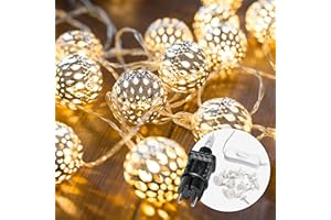 COBUS CozyHome Guirlande lumineuse intérieur marocaine - 7 mètres & 20 LED blanc chaud I Avec fiche I Guirlande lumineuse chambre I Guirlandes lumineuses interieur I Fairy lights decoration Girlande Ramadan