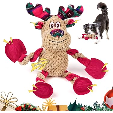 Weihnachts-Hundespielzeug-Set Mit 3 Quietschenden Spielzeugen & Wiederverwendbarem Strumpf – Für Kleine Bis Große Hunde