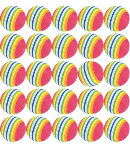 thumbnail image 2 of Cat Soccer Ball Toys Rumyve 12 Pcs Rainbow Cat Toy Balls - Interactive Indoor Play Balls For Foam Balls For Cats 2 of 9