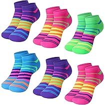 12 Paia Calze Sportive Unisex L&K-II - Cotone 85%, Comode E Antiscivolo, Design A Strisce - Foto 5