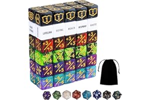 SRUMVOAT 68 PCS MTG Dice Counters Set with Ability Keywords Tokens, Shield Life Counter Dice, +1/+1 & -1/-1 Counters, D20 Dices for Magic The Gathering, TCG, Tabletop Board Games & Card Gaming Accessories