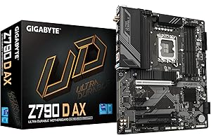 Gigabyte Z790 D AX Motherboard - Supports Intel Core 14th Gen CPUs, 12+1+1 Phases Digital VRM, up to 7600MHz DDR5 (OC), 3xPCIe 4.0 M.2, Wi-Fi 6E, 2.5GbE LAN, USB 3.2 Gen 2