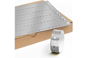 MESSIMO Braccialetti Discoteca in Vinile Senza Stampa 19 x 255 mm - 100 Pezzi Bracciali Monouso per Eventi - Autoadesiva e Impermeabile