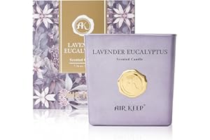 Airkeep Duftkerze Lavender Eucalyptus, 220g Kerze mit langer Brenndauer bis zu 46 Stunden, Geschenke Kerze für Frauen Männer