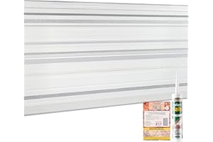 NOVECRAFTO Wall Panels With Sparkling Glitter Elements - White Grey Tiles 3d Effect - 10 Sheets - 4.59 sqm - 49.45 sqft PVC Plastic Kitchen Splashback Panels