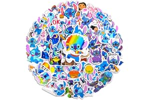 CHUKUA 100 Pcs Cute Stittch Stickers, Cartoon Theme Stickers for Kids Boys Girls, Vinyl Waterproof Stickers for Skateboards, Water Bottles, Diary, Lap Top, Guitar, Luggage