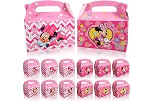 Gxhong 12PCS Belle Vous Boite Cadeau Carton Kraft Mickey, Minnie Boîtes à Bonbons Boîtes en Papier, Party Boxes Boîtes à Cadeau Anniversaire, Boîtes de Fête pour Anniversaire, Goûter, Mariages