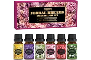 SALUBRITO Ätherische Öle Set, Blume Duftöle für Diffuser, Aromatherapie Duftöl Geschenkset, Lavendel, Rose, Geißblatt, Jasmin, Gardenie, Kirschblüte, Geschenk für Frauen