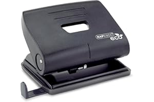 Rapesco 1086 ECO Perforadora de 2 Agujeros, Capacidad de 22 Hojas, Negro