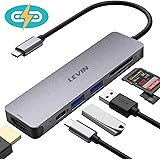LEVIN USB C Hub 7-IN-1 Typ C Hub mit 100 W PD-Stromversorgung, 4K UHD USB C zu HDMI, 2 USB 3.0-Anschlüsse, SD/microSD/TF-Kartenleser, USB C Adapter kompatibel für MacBook, iPad Pro,Laptops