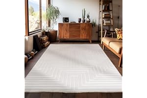 CARPETSALE24 Tappeto per soggiorno/camera da letto a pelo corto in stile scandinavo con design geometrico moderno Color crema monocromatico con effetto 3D. Misurare:240 x 340 cm, Colore: Color crema
